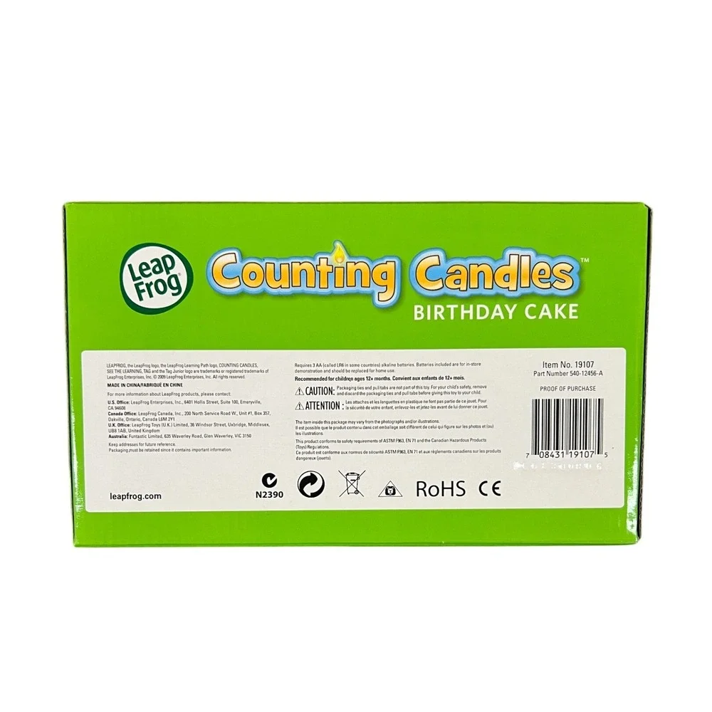 Leap Frog Counting Candles Birthday Cake Musical Toy Ages 12 Months+
